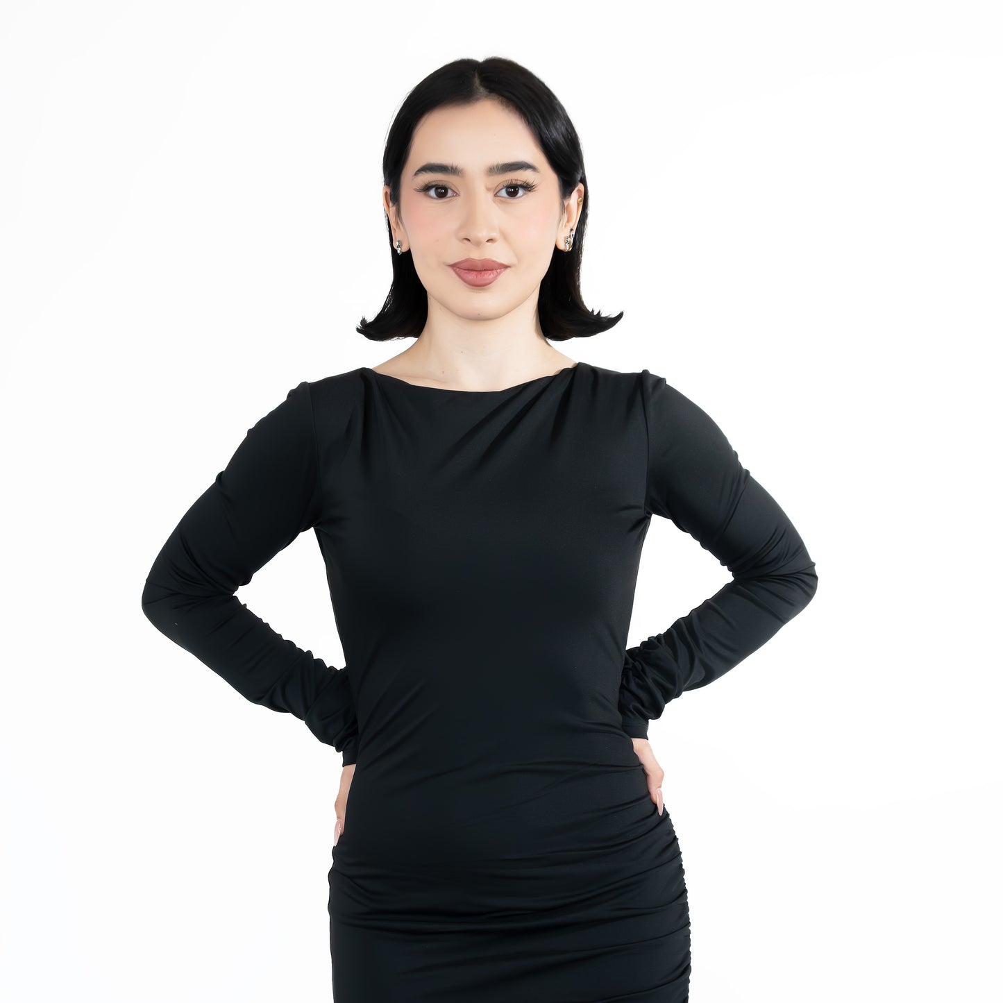 Maxivestido negro espalda descubierta