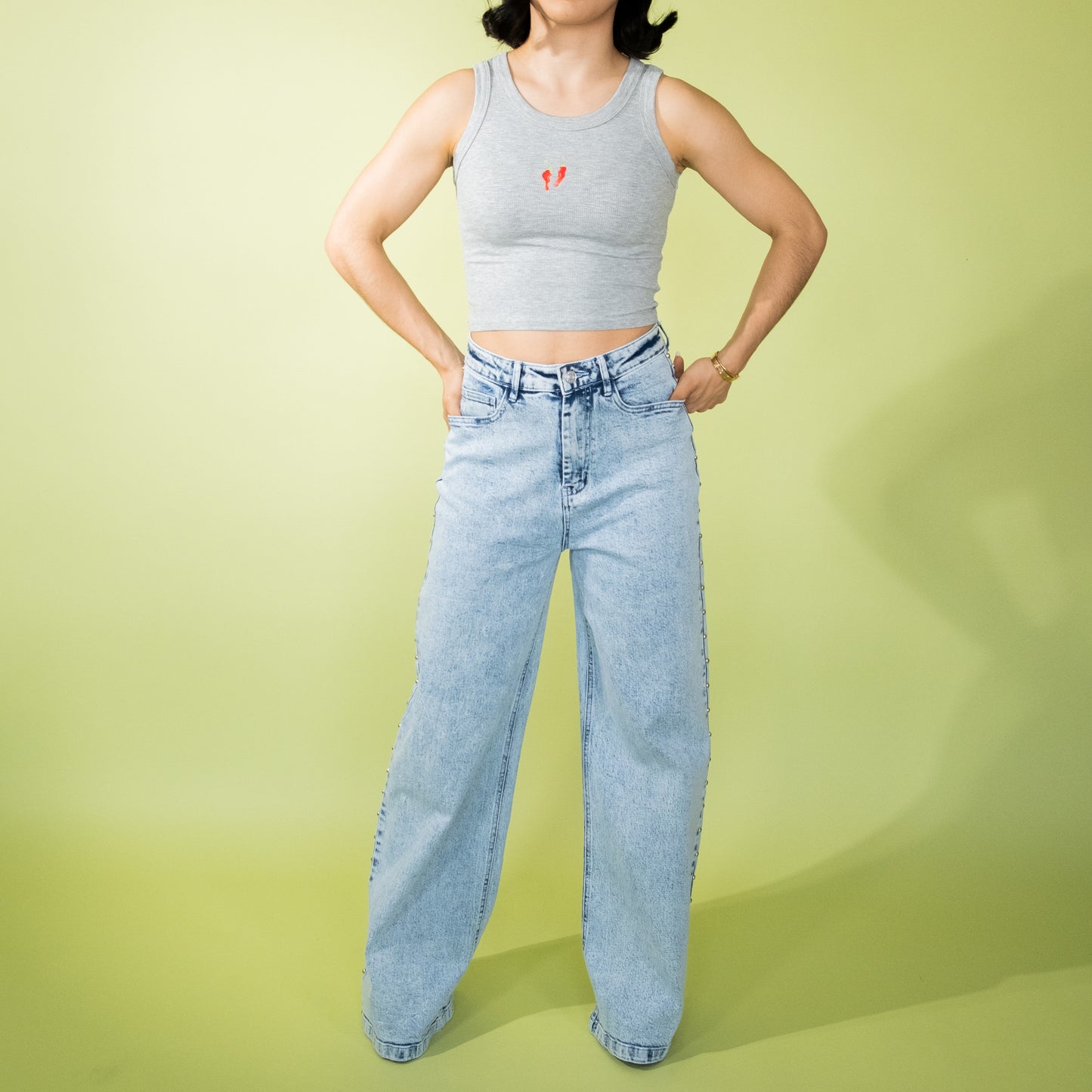 JEANS RECTOS APLICACIONES