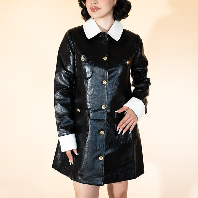 Vestido efecto piel blanco y NEGRO