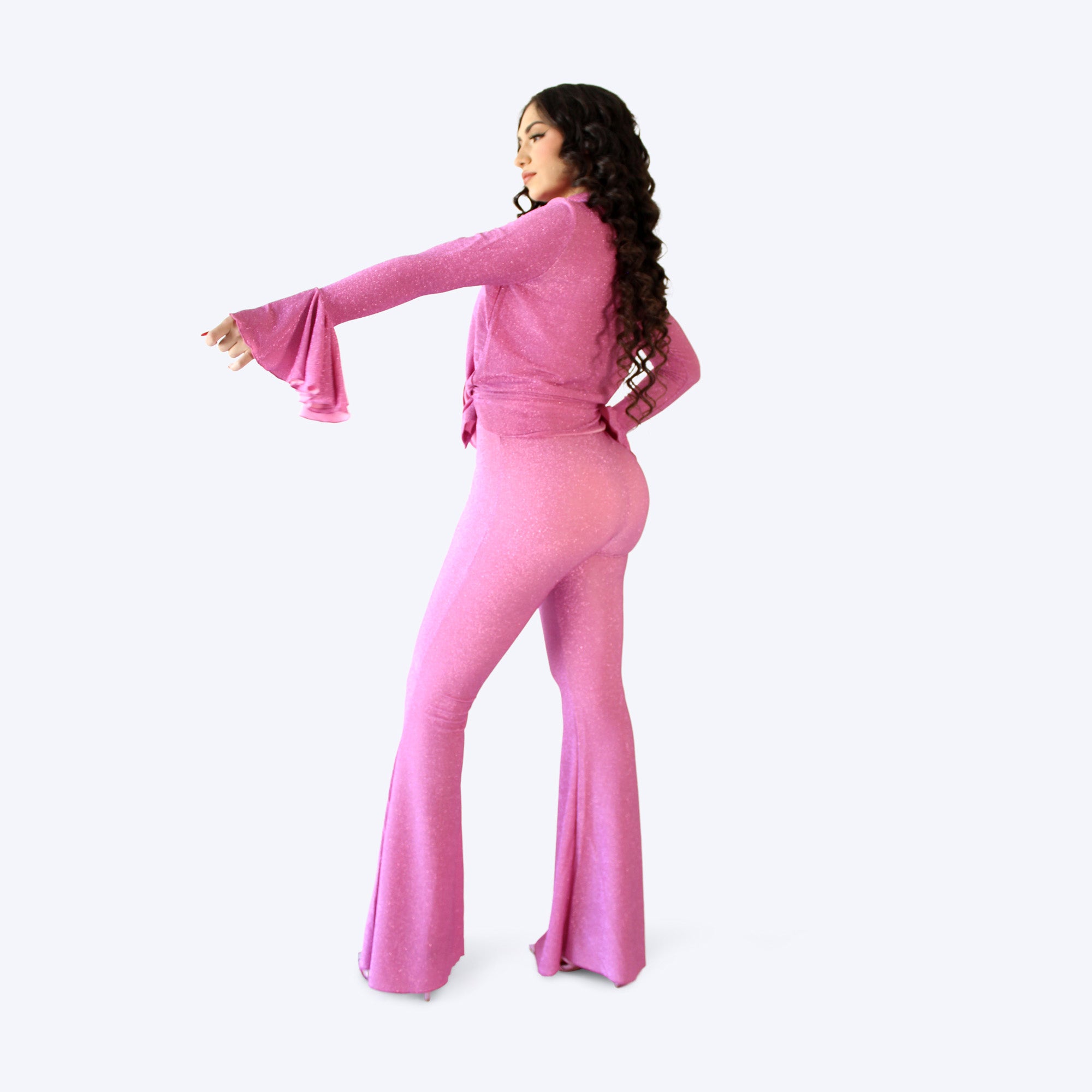 Set rosa brillos pantalon y blusa