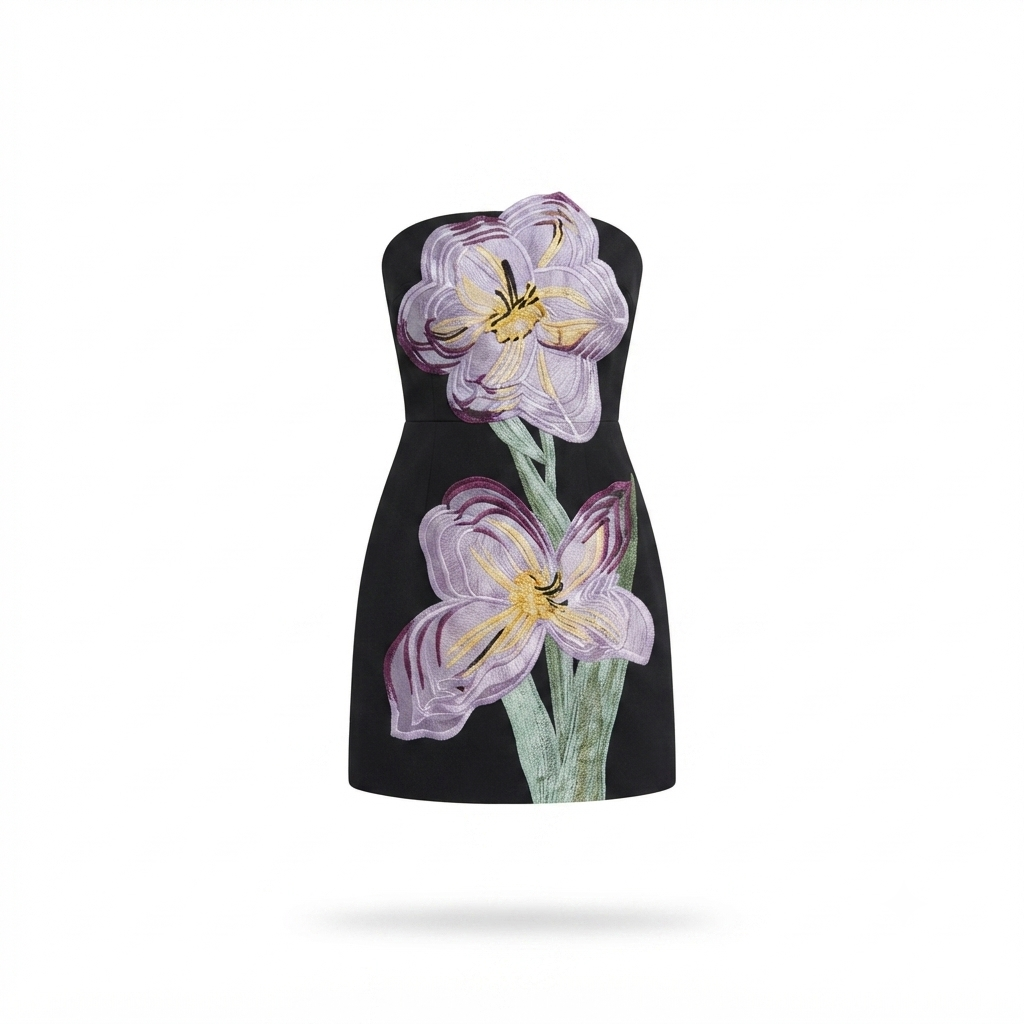 Vestido negro Sabine Strapless