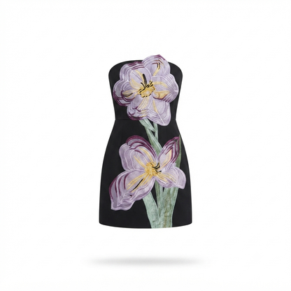 Vestido negro Sabine Strapless