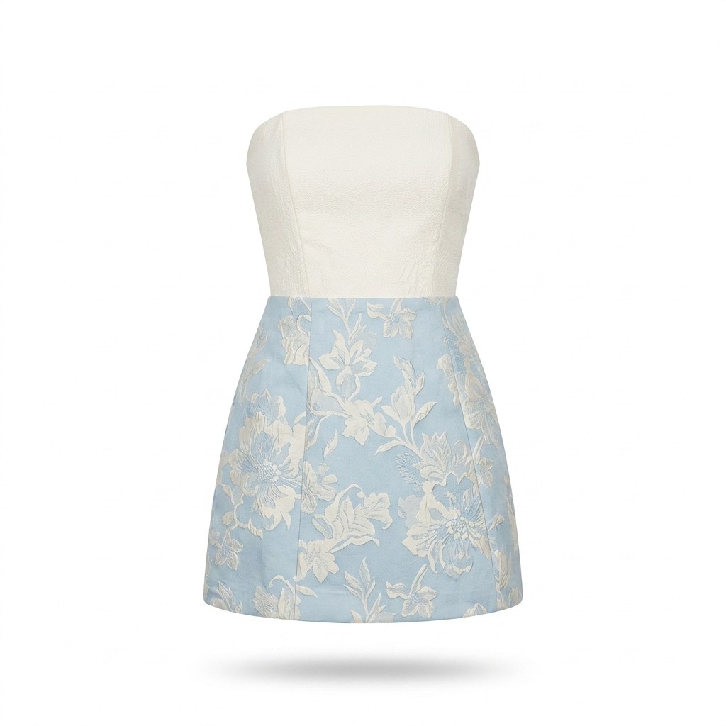 Vestido Dana baby blue / ivory