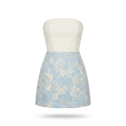 Vestido Dana baby blue / ivory