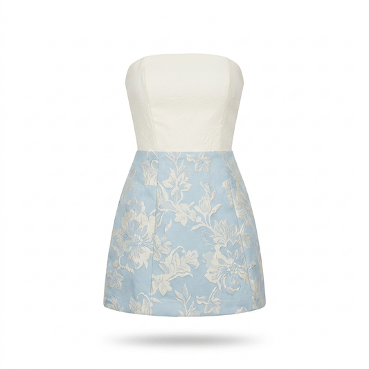 Vestido Dana baby blue / ivory