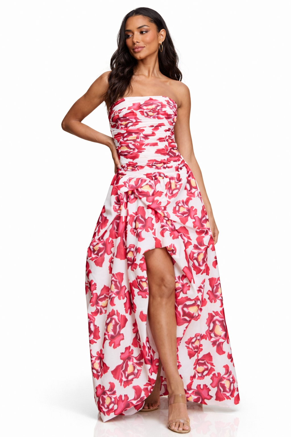 Vestido largo asimétrico Rojo
