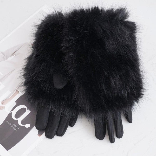 Guantes  Faux Fur Negro