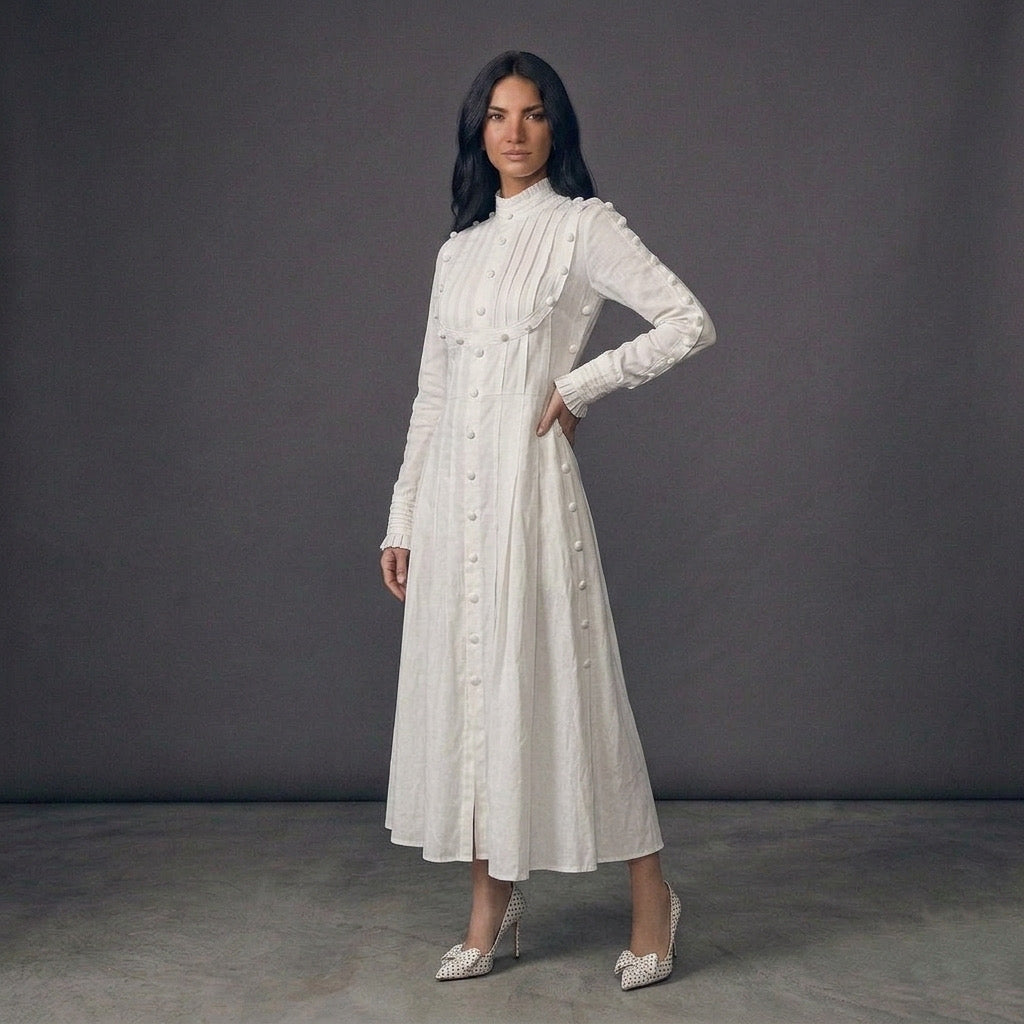 Vestido Dalia Midi manga larga