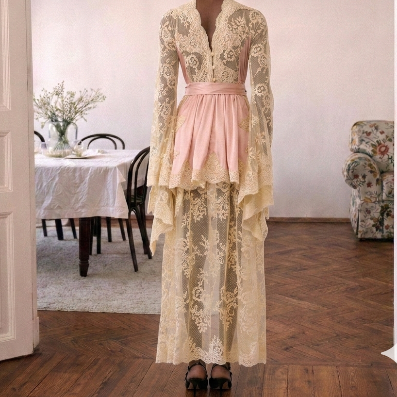 Vestido Gabriela Coral pastel