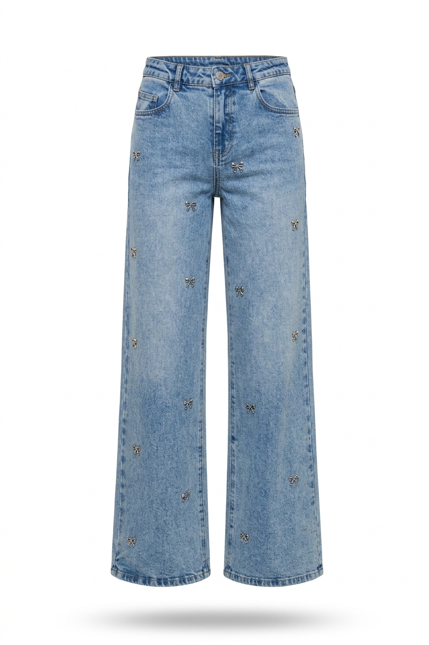 Jeans moños de cristal