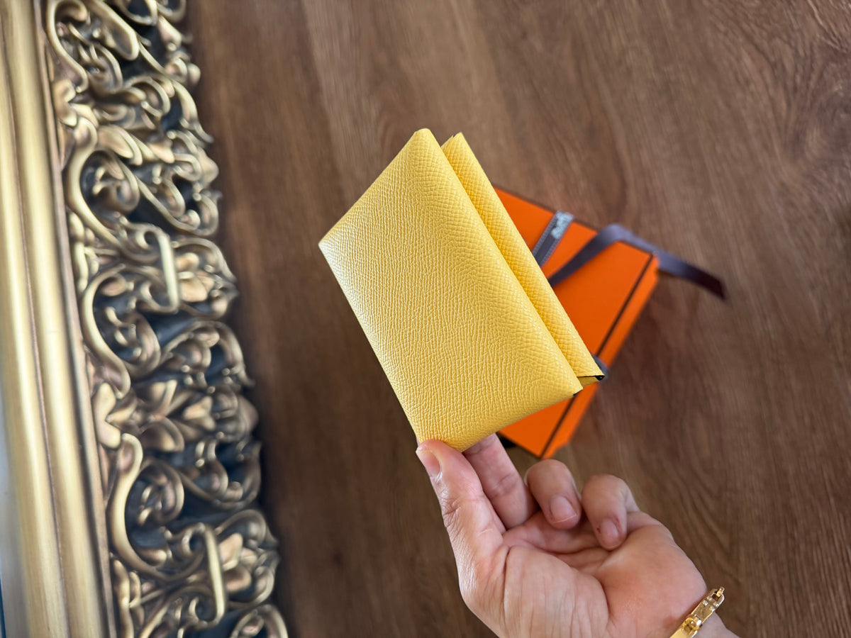 Tarjetero duo Hermes yellow NUEVO