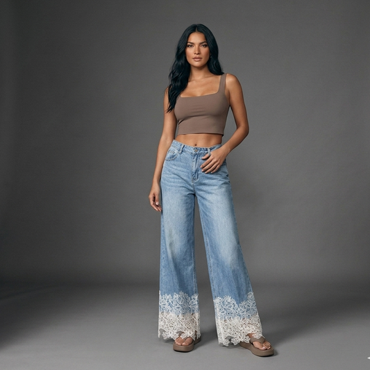 Jeans Lucy encaje blanco