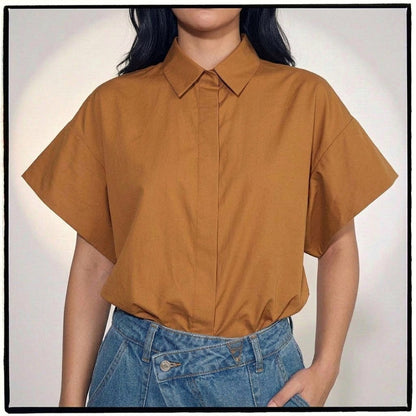 Camisa manga corta Beth camel