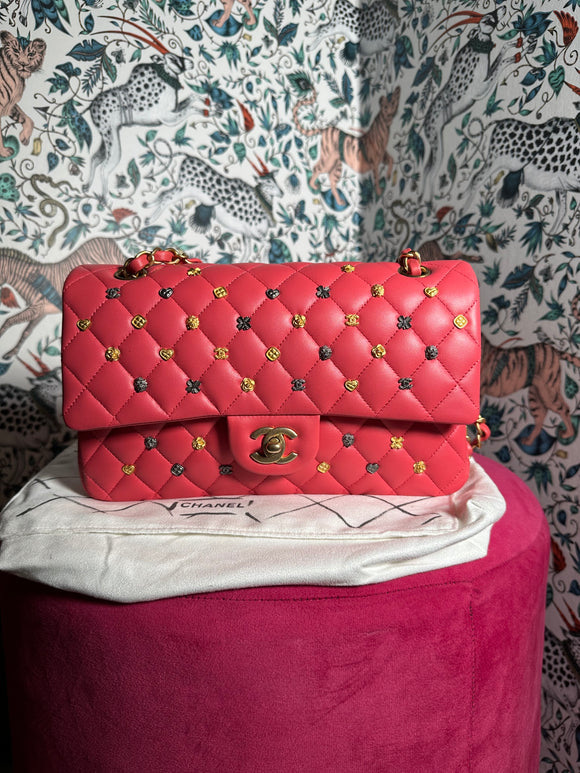 Flap mediana rosa embossed limited edition