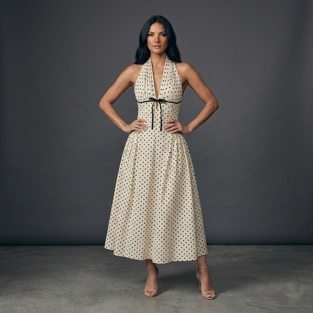 Vestido Yessica Lunares Halter