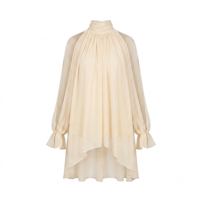 Blusa Camila abertura mangas crema