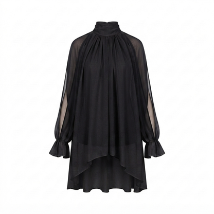 Blusa Camila abertura mangas negro