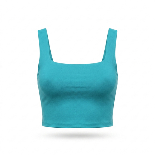Top Macorita azul menta