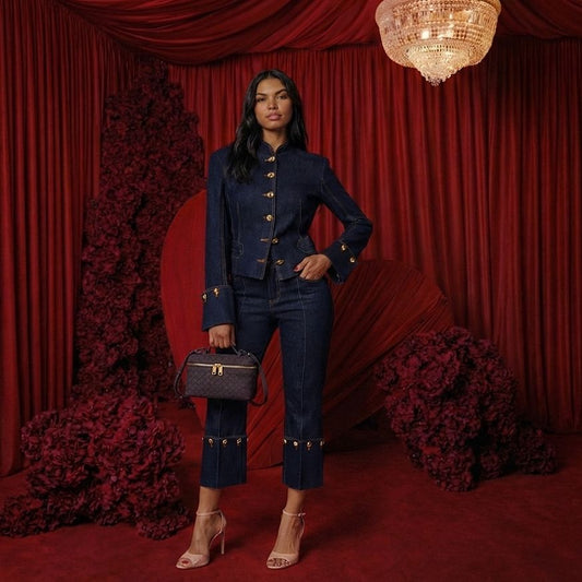 set mezclilla botones maximalistas