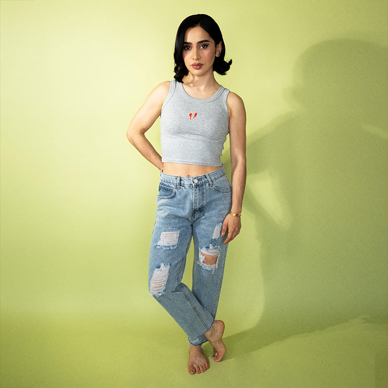 JEANS LIGHT DENIM ROTOS