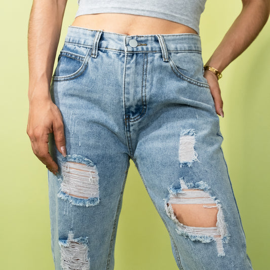 JEANS LIGHT DENIM ROTOS