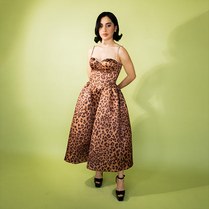 Vestido animal print midi