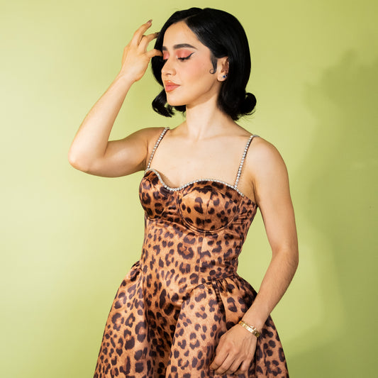 Vestido animal print midi