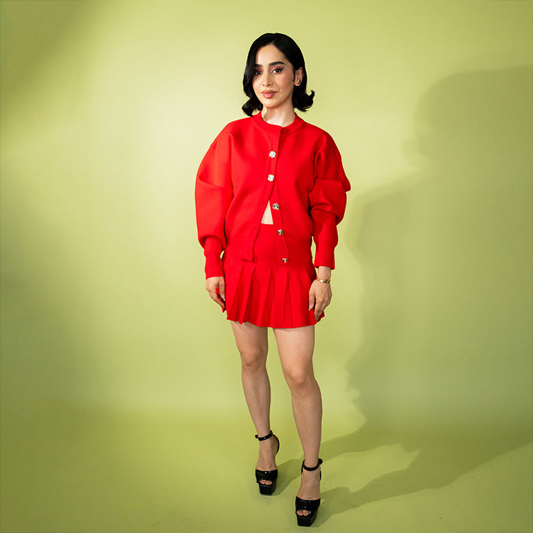 SET FALDA Y SUETER ROJO