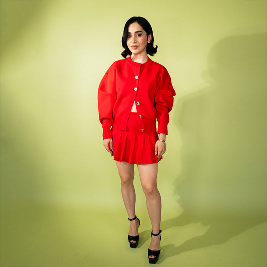 SET FALDA Y SUETER ROJO