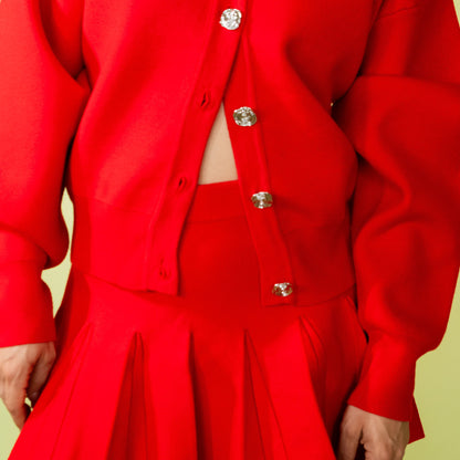 SET FALDA Y SUETER ROJO