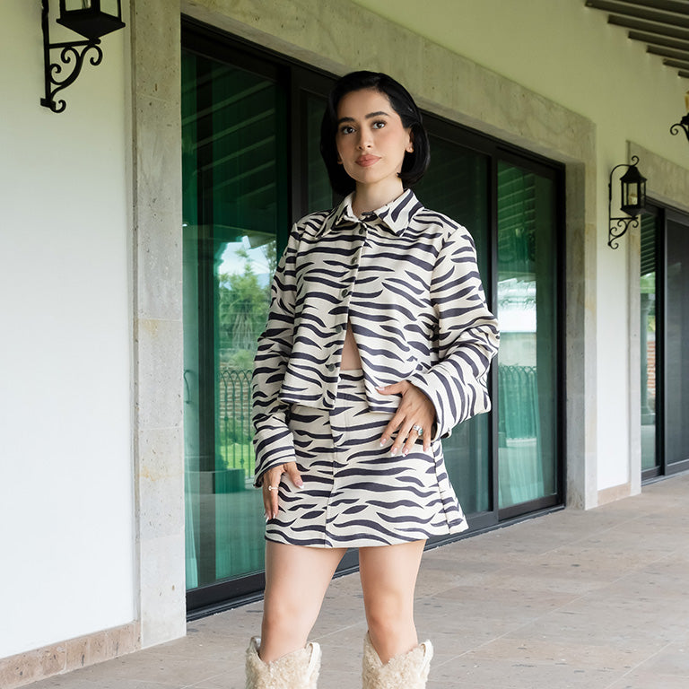 Set Zebra mini falda