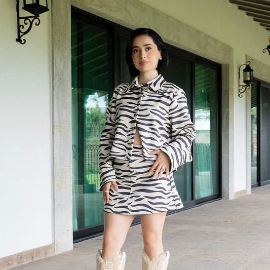 Set Zebra mini falda