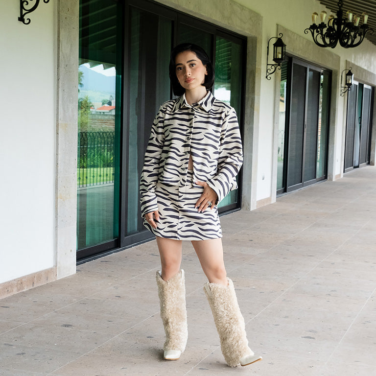 Set Zebra mini falda