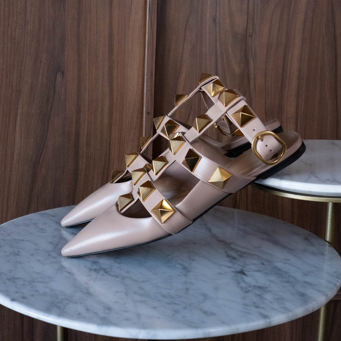 Flats Valentino Rockstud nude 39