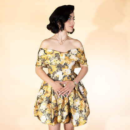 Mini vestido amarillo  FLORAL