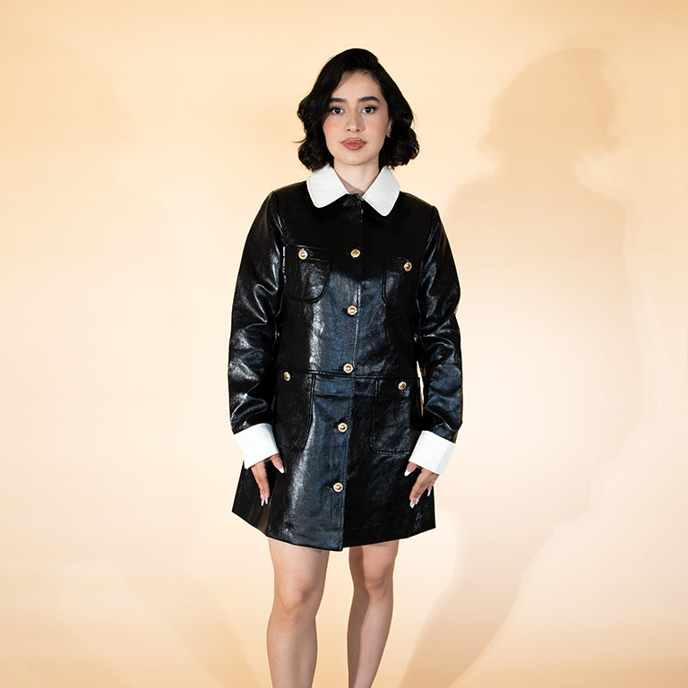 Vestido efecto piel blanco y NEGRO