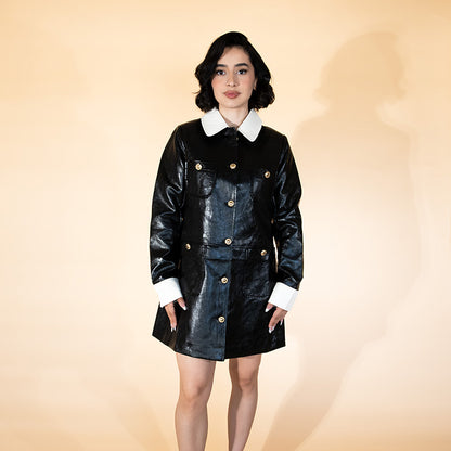 Vestido efecto piel blanco y NEGRO