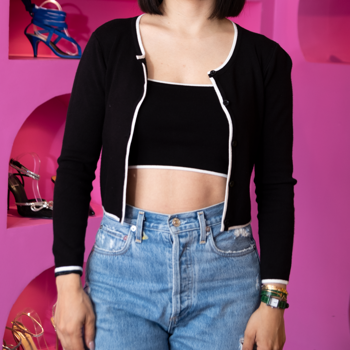 Sueter+Top NEGRO y Blanco