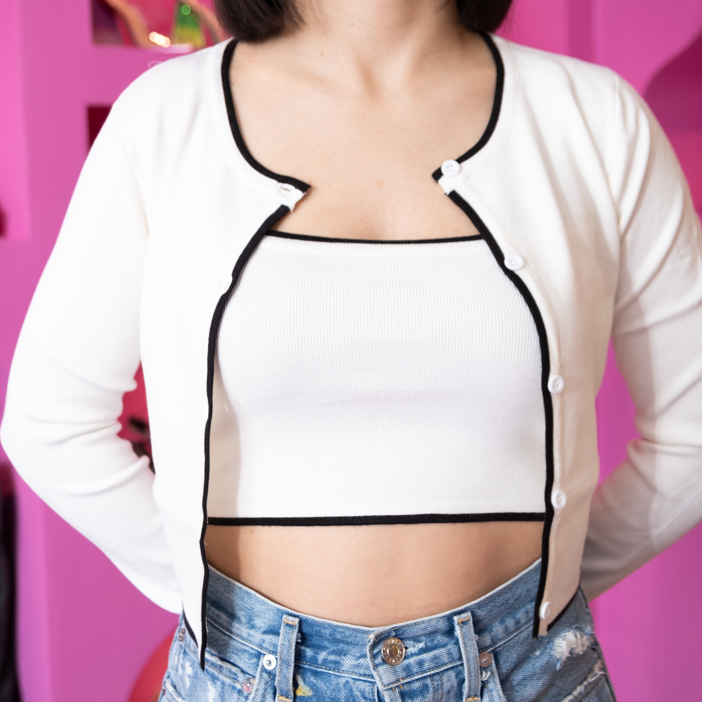 Sueter+Top BLANCO CON NEGRO