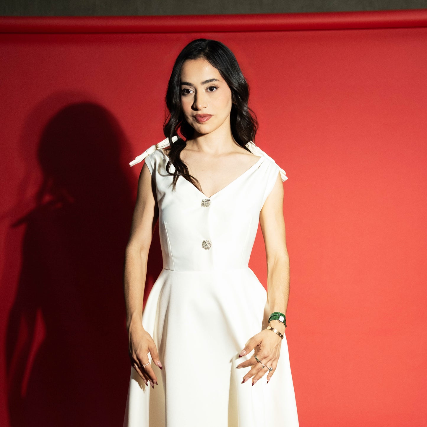 Vestido midi ivory