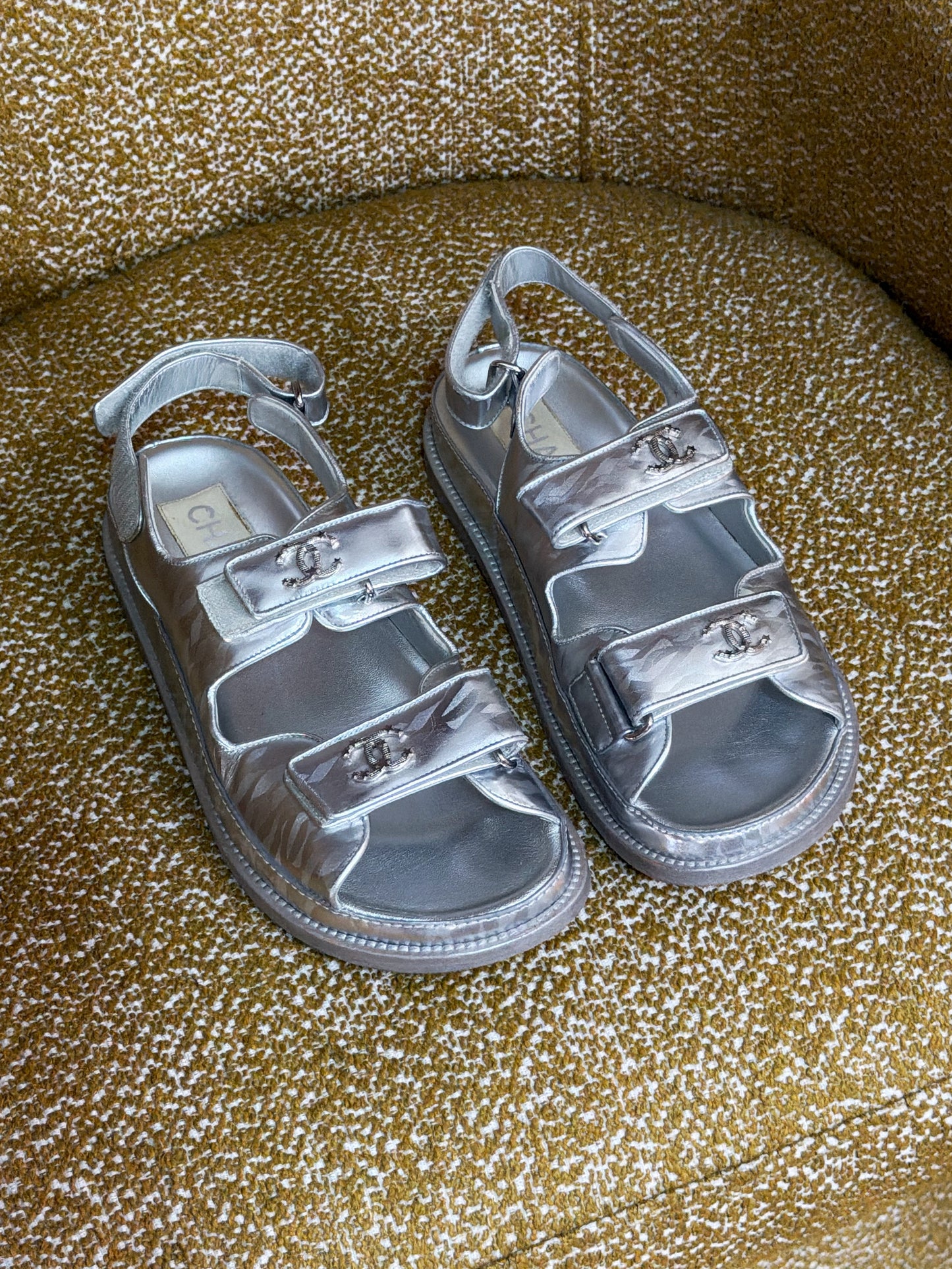 Dad sandals chanel plata 38