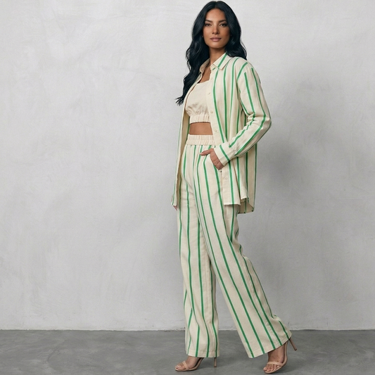 Set Alexandra Stripes Verde doble pretina