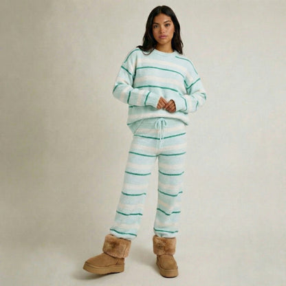 SET MINT  CREAM STRIPE