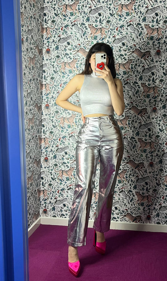 Pantalón Jasven Plata Metálico