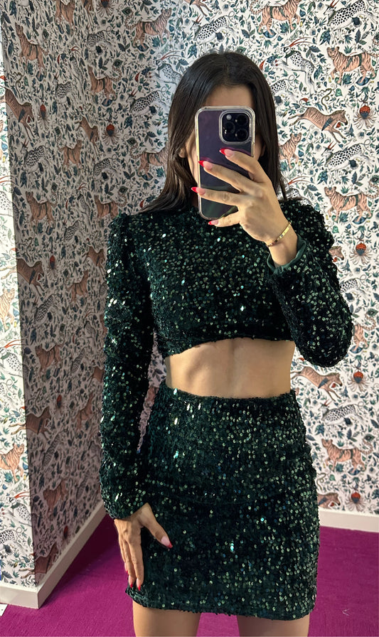 Conjunto sequin verde