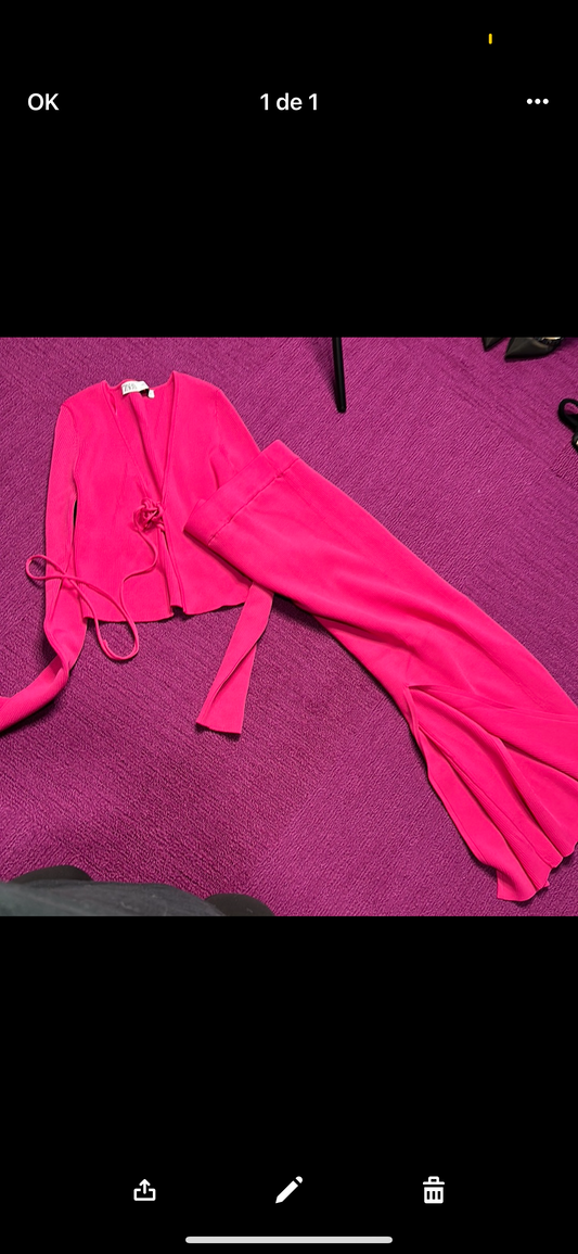 Conjunto zara rosa top y falda
